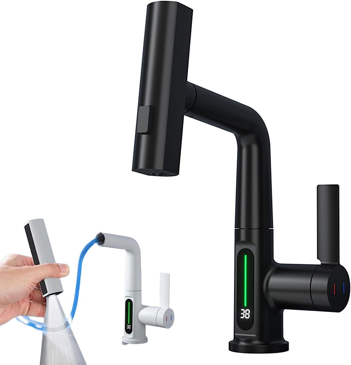 Digital Display Pull-Out Basin Faucet