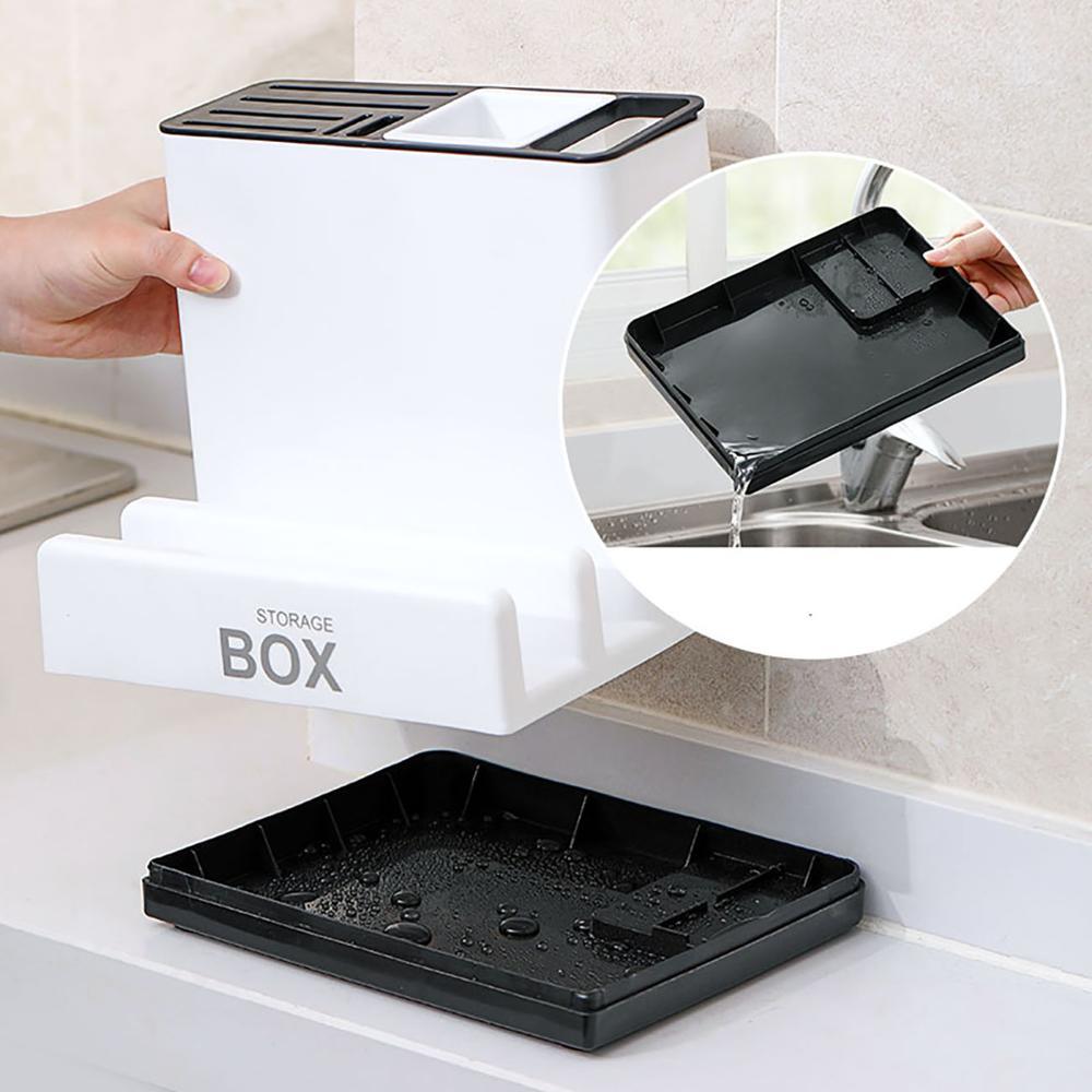 Plastic Tableware and Knife Storage Rack